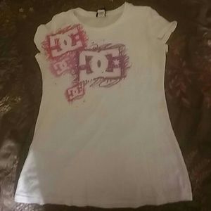 DC white t-shirt.